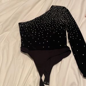 Retrofete bodysuit with crystals